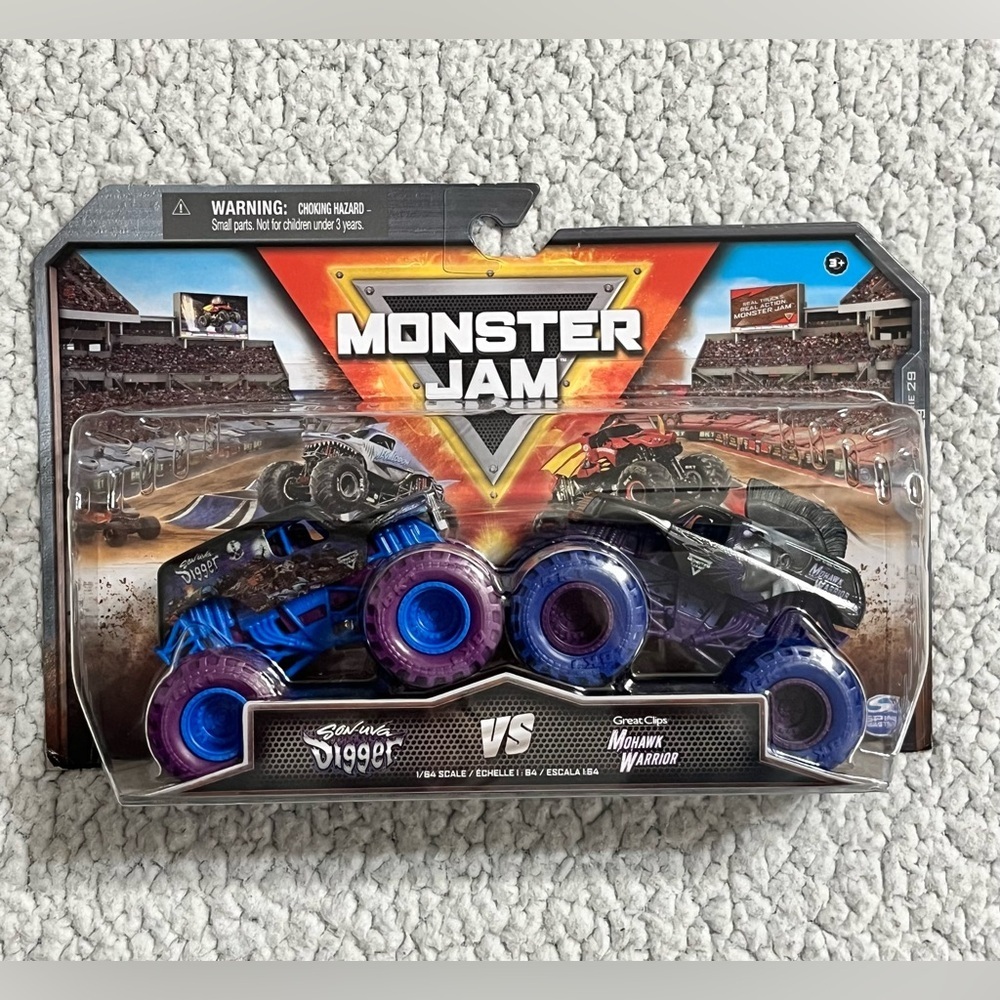 Monster Jam Official Son-uva Digger vs. Mohawk Warrior Die-Cast Monster Trucks